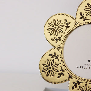 Flower Round Frame - Faux Tin - Gold