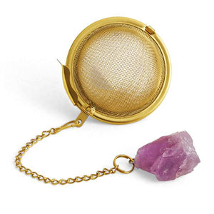 Crystal Tea Ball Infuser - Amethyst Purple - Red Sparrow Tea Company