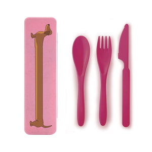 The Dog Collective - Wheat Straw Cutlery - Pink