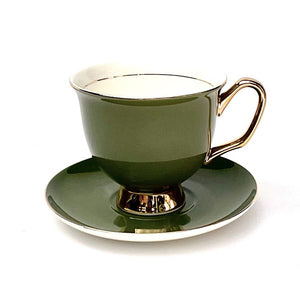 Olive Green Teacup & Saucer XL - 375ml