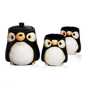 Penguin - Black Teapot 2 Cup Set