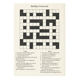 Birthday Card - Birthday Crossword