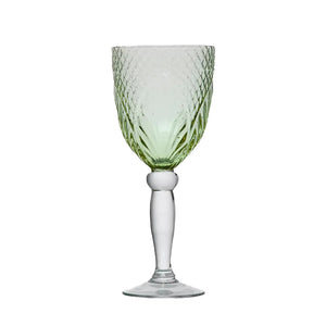 Vintage Style Wine Goblet - Green