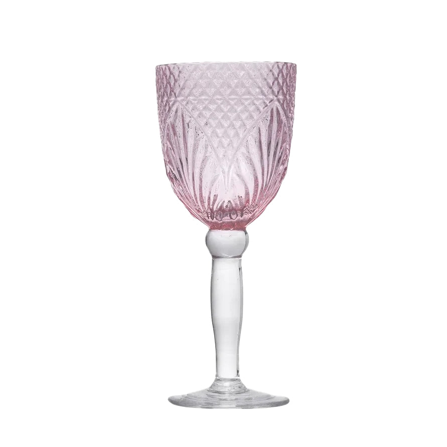 Vintage Style Wine Goblet - Pink