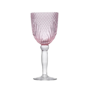 Vintage Style Wine Goblet - Pink