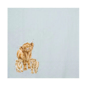 Wrendale Designs - Paper Napkins - Highland Cow Daisy Coo