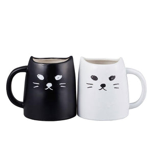 Japanese - Black & White Kitty Mug Set