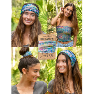 Natural Life - Boho Bandeau -  Blue Watercolour Patchwork