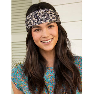 Natural Life - Boho Bandeau - Black White Daisies