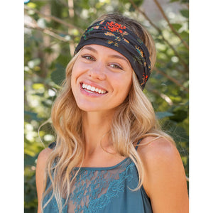 Natural Life - Boho Bandeau - Charcoal Orange Floral