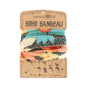 Natural Life - Boho Bandeau - Blue Coral Cream Floral