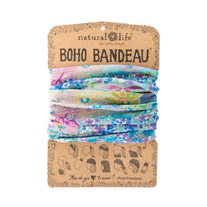 Natural Life - Boho Bandeau -  Blue Watercolour Patchwork