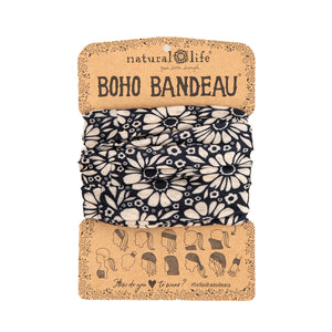 Natural Life - Boho Bandeau - Black White Daisies