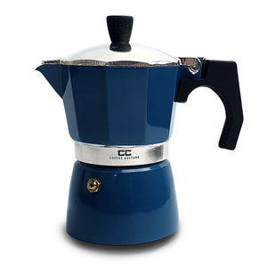 Coffee Culture - Blue Stove Top Coffee Maker - 6 Cup