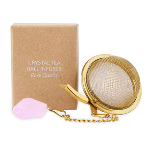 Crystal Tea Ball Infuser - Rose Quartz