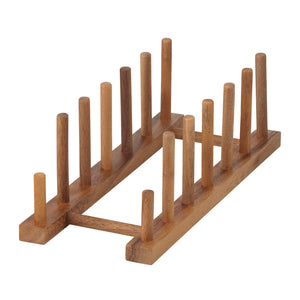 Acacia Wood Plate Stand - Natural