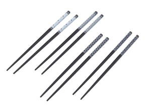 Bamboo Chopsticks - Black & White - 4 Set