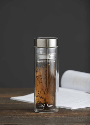 Leaf & Bean Glass Tea Infuser Bottle - 300ml