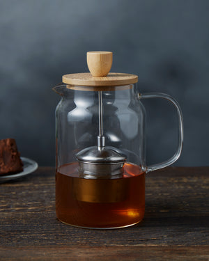 Leaf & Bean - Naples Tea Pot with Bamboo Lid & Infuser 900ml
