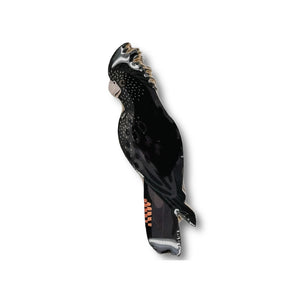 Selatan Brooch - Australian Red-Tailed Black Cockatoo (Female)