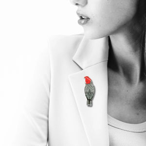 Selatan Brooch - Australian Gang Gang Parrot