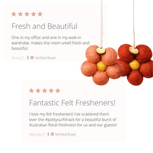 Felt Flower Air Fresheners - Amber & Lavender