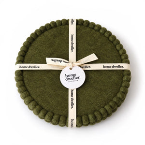 Felt Trivet Set - Forest Green