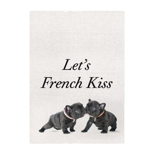 Tea Towel - Dogs - 'Let's French Kiss'