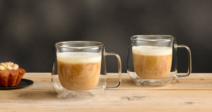 Leaf & Bean - Double Wall Glasses with Handle Set - 300ml