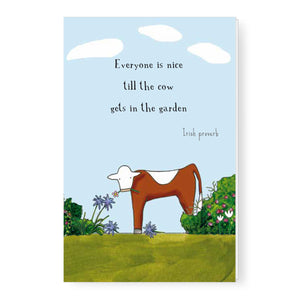 Red Tractor Designs - Greeting Card - Cow In The Garden