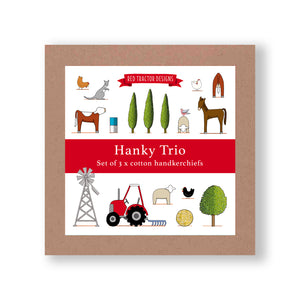Red Tractor Designs - Cotton Hankies - Hanky Trio Box