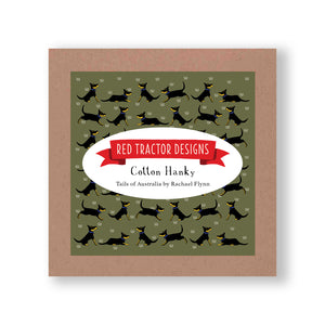 Red Tractor Designs - Cotton Hanky - Black & Tan Kelpies Boxed Set