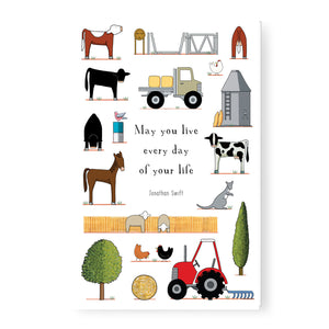 Red Tractor Designs - Greeting Card - May You Live..