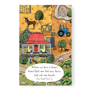 Red Tractor Designs - Greeting Card - Home (A Sunny Day)