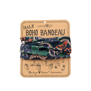 Natural Life - Half Boho Bandeau - Navy Tan Dahlias