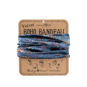 Natural Life - Velvet Boho Bandeau - Navy Retro Paisley