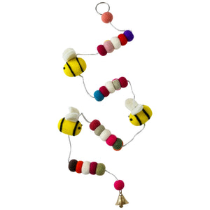 Himalayan Felt - Hanging Bee Bell Garland
