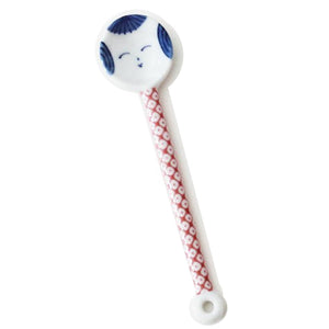 Japanese Ceramic Spoon - Kokeshi Doll - Red