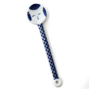 Japanese Ceramic Spoon - Kokeshi Doll - Blue