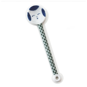 Japanese Ceramic Spoon - Kokeshi Doll - Green