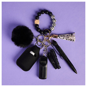 Kepler Safety Keychain - Cow Beaded