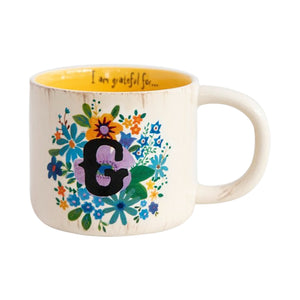 Natural Life - Initial Flower Mug - G