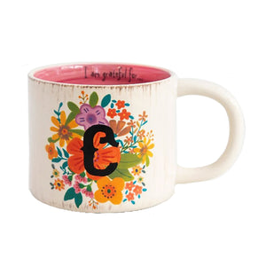 Natural Life - Initial Flower Mug - C