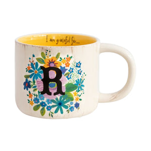 Natural Life - Initial Flower Mug - R