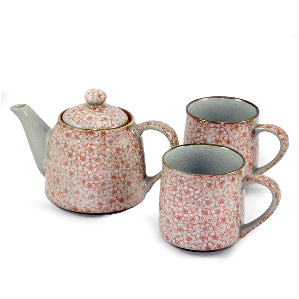 Japanese Tea Set For Two - Maple Red 450ml