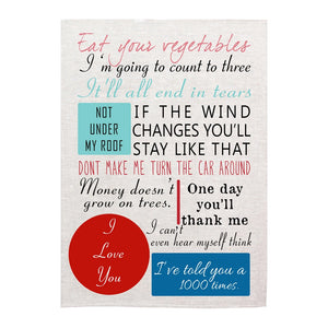 Linen Tea Towel - Mum's Rant - Eat your vegetables...