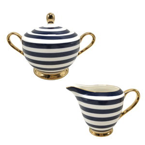 Navy Stripe - Sugar & Creamer Set