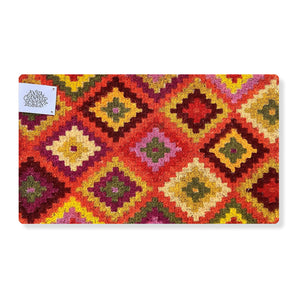Anna Chandler - Coir Doormat – Kelim Orange Short - Red Sparrow Tea Company