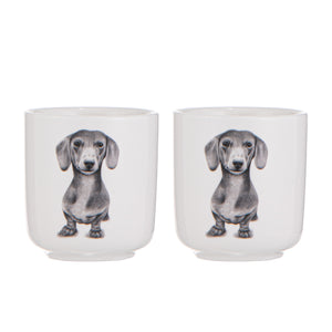 Ashdene - Peeking Pups Dachshund 2pk Egg Cup - Red Sparrow Tea Company