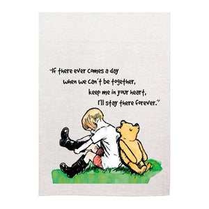 Linen Tea Towel - Pooh - Keep me in your heart